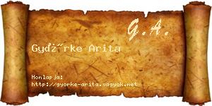 Györke Arita névjegykártya